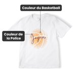 T-shirt Sweatshirt Personnalisé avec Nom Vêtement à Motif Basketball Cadeau Anniversaire Sport pour Ami Amateur de Basketball