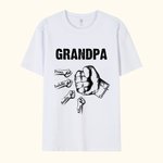 Personalized Bro Fists Bump 100% Cotton T-shirt with 1-16 Names Birthday Father's Day Gift for Grandpa Dad