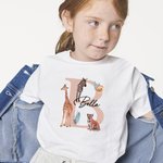 Personalized 100% Cotton Cute Jungle Animal Baby Onesie Kid T-shirt with Name Baby Shower Birthday Gift for Newborn Kid