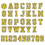 Personalisierte Softball 100% Baumwolle Unisex Kind Erwachsene T-Shirt mit Namen und Nummer Geburtstag Spieltag Geschenk für Softball Sportliebhaber