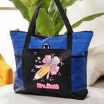 Personalised Pink Coquette Bow Pencil Design Tote Bag with Name Large Capacity Travel Accessory Teacher's Day Appreciation Gift for Teacher