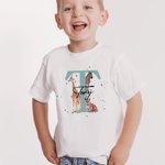 Personalized 100% Cotton Cute Jungle Animal Baby Onesie Kid T-shirt with Name Baby Shower Birthday Gift for Newborn Kid