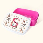 Personalized Jungle Animals Cute Giraffe Zebra Tiger Food Grade Lunch Box with Initial and Name Daily Use Back to School Gift for Boys Girls