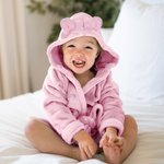Peignoir Bébé en Polaire Personnalisés avec Nom Brodé Vêtements de Nuit Oreilles d'Ours Linge Bon pour la Peau Cadeau pour Nouveau-Né Nouvelle Maman