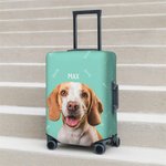Copribagaglio personalizzato con foto dell'animale domestico multicolore con nome Adatto a 18-32 pollici Valigia Accessori da viaggio Regalo per l'amante dei viaggi Amante degli animali domestici