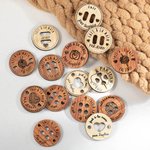 Boutons en Bois Faits à la Main Personnalisés avec Nom Lot de 10 Accessoires de Vêtements Cadeau pour Mère Grand-Mère Amateur de Tricot