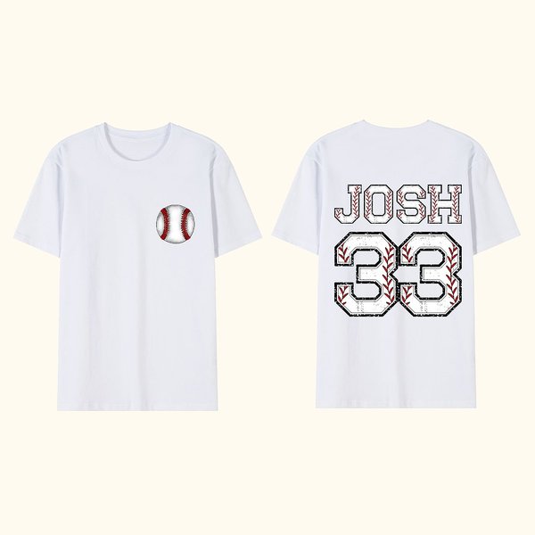 Maglietta personalizzata di baseball 100% cotone a manica corta per bambini adulti con nome e numero Regalo di compleanno per gli amanti dello sport d