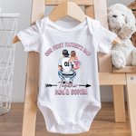 T-shirt Onesie Bébé 100% Coton Personnalisé avec Nom Motif Papa Bébé Cadeau Fête des Pères pour Nouveau Papa Bébé