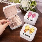 Personalized Coquette Bow Pencil Leather Jewellery Box with Name Portable Teacher Appreciation Back to School Gift for Teachers