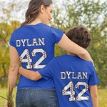 T-Shirt Enfant Adulte Personnalisé avec Nom et Numéro Cadeau Anniversaire pour Amoureux de Baseball