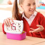 Personalized Jungle Animals Cute Giraffe Zebra Tiger Food Grade Lunch Box with Initial and Name Daily Use Back to School Gift for Boys Girls