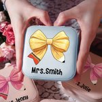 Personalized Coquette Bow Pencil Leather Jewellery Box with Name Portable Teacher Appreciation Back to School Gift for Teachers