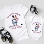 T-shirt Onesie Bébé 100% Coton Personnalisé avec Nom Motif Papa Bébé Cadeau Fête des Pères pour Nouveau Papa Bébé