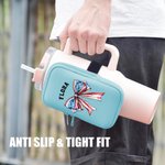 Personalized Waterproof American Flag 1776 Bow Tie Water Bottle Pouch Bag for Stanley Cup 4th of July Independence Day Gift for Family