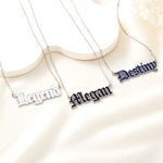 Personalised Colorful Minimalist Gothic Style Old English Necklace Birthday Anniversary Gift for Couple Friend