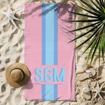 Personalisiertes Schatten-Monogramm Streifen Strandtuch Schnell Trocknendes Sandfreies Handtuch Sommer Urlaub Geburtstag Geschenk für Freunde