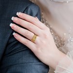Anillo de retrato fotográfico grabado personalizado con nombres regalo de compromiso boda o aniversario para parejas