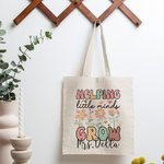 Personalized Helping Little Minds Grow Floral Canvas Tote Bag Back to School Appreciation Graduation Gift for Teacher