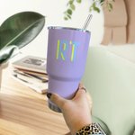 Personalised Shadow Monogram Staniniess Steel 30oz Tumbler with Straw Best Friend Graduation Gift for Her
