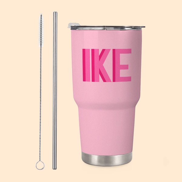 Gepersonaliseerde schaduw monogram Staniniess Steel 30oz Tumbler met rietje Beste vriend Afstuderen Gift voor haar