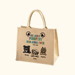 Personalisierte Die meisten Purrfect Hund Mama jemals Jute Tasche mit 1-6 Hundenamen Initiale Tote Bag Geburtstag Reisezubehör Geschenk für Hundeli