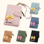 Personalized Tri-Fold Coquette Bow Pencil Leather Wallet with Name and Card Holder Teacher Appreciation Back to School Gift for Teachers