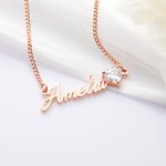 Henkilökohtainen Minimalismi Sydän Birthstone nimi kaulakoru Syntymäpäivä Vuosipäivä lahja naisille