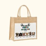 Personalised The Most Purrfect Dog Mom Ever Jute Tote Bag with Front Pocket and 1-6 Dog's Name Birthday Travel Accessory Gift for Dog Lover