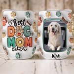 Personalisierte Best Dog Mom Ever 3D-Effekt 12oz Becher mit Foto und Name Geburtstag Muttertag Geschenk für Hundeliebhaber