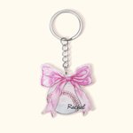 Llavero Coqueta Personalizado Baloncesto Voleibol Lazo con Nombre Fiesta de Cumpleaños Regalo para Amante de los Deportes