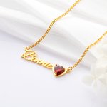 Henkilökohtainen Minimalismi Sydän Birthstone nimi kaulakoru Syntymäpäivä Vuosipäivä lahja naisille
