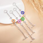 Personalisierte Evil Eye Sterling Silber Name Armband mit Herz und Shell Charme Geburtstag Jahrestag Freundschaft Geschenk für den besten Freund