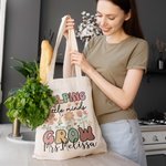 Personalized Helping Little Minds Grow Floral Canvas Tote Bag Back to School Appreciation Graduation Gift for Teacher