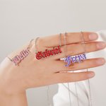 Personalised Colorful Minimalist Gothic Style Old English Necklace Birthday Anniversary Gift for Couple Friend