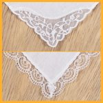 Mouchoir en Dentelle Personnalisé avec Nom Date et Initiale Brodés Linge 100% Coton Motif Branche d'Olivier Cadeau de Mariage pour Mariée