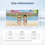 Gepersonaliseerde Sisters By Heart Cartoon Zachte Sneldrogende Zandvrije Strandhanddoek met 1-6 Meisjes Vakantie Strand Accessoires Cadeau voor Vriend