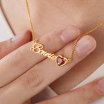 Henkilökohtainen Minimalismi Sydän Birthstone nimi kaulakoru Syntymäpäivä Vuosipäivä lahja naisille