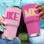 Personalised Shadow Monogram Staniniess Steel 30oz Tumbler with Straw Best Friend Graduation Gift for Her