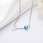 Henkilökohtainen Minimalismi Sydän Birthstone nimi kaulakoru Syntymäpäivä Vuosipäivä lahja naisille
