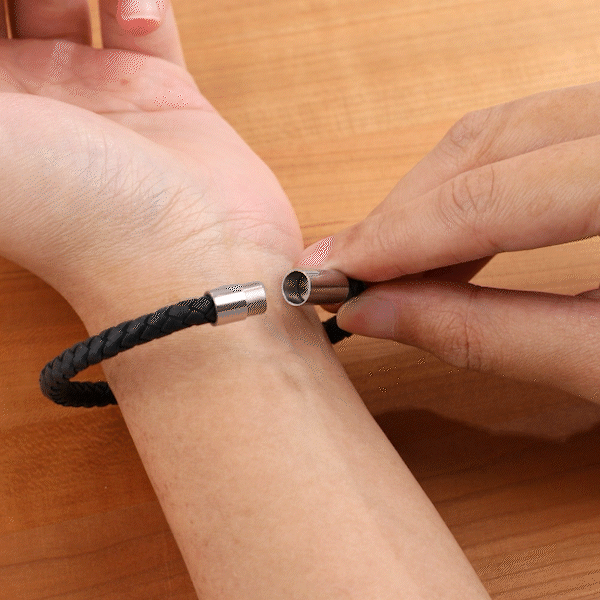 Personalizado 1-8 cuentas de cuero trenzado pulsera de los hombres con el nombre Día del Padre Cumpleaños regalo para él