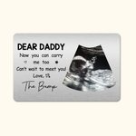 Personalized Can't Wait To Meet You B-ultrasound Photo Name Wallet Card Newborn Gift for First Dad Mom