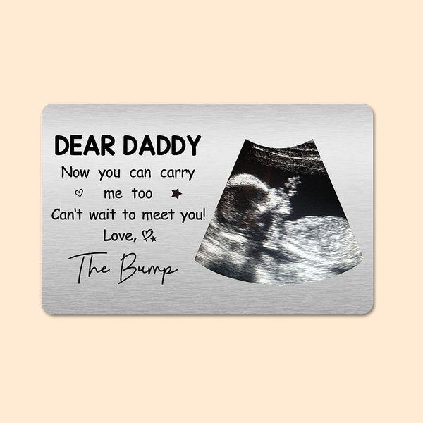 Henkilökohtainen ei voi odottaa tavata sinua B-ultraääni valokuva nimi lompakko kortti vastasyntynyt lahja ensimmäinen isä äiti