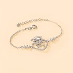 Personalized Graduation Cap Heart Zircon Bracelet with Name for Class of 2024 Graduation Gift for Her