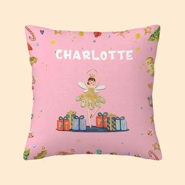 Gepersonaliseerd Ballet Meisje Muis Prins Notenkraker Pillow Cover Kerstcadeau Home Decor voor familie Vriend