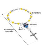 Personalised Photo Birthstone Auto Car Rosary Bracelet with Cross Pendant Memorial Gift for Family Friend