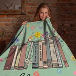 Coperta morbida personalizzata con nome e titolo del libro Regalo di compleanno per l'insegnante amante della lettura