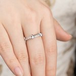 Personalized Sterling Silver Dog Bone Paw Print Ring with Engraved Name Birthday Gift for Cat Dog Pet Lover