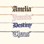 Personalised Colorful Minimalist Gothic Style Old English Necklace Birthday Anniversary Gift for Couple Friend