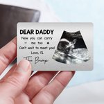 Personalized Can't Wait To Meet You B-ultrasound Photo Name Wallet Card Newborn Gift for First Dad Mom