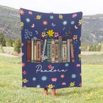 Coperta morbida personalizzata con nome e titolo del libro Regalo di compleanno per l'insegnante amante della lettura